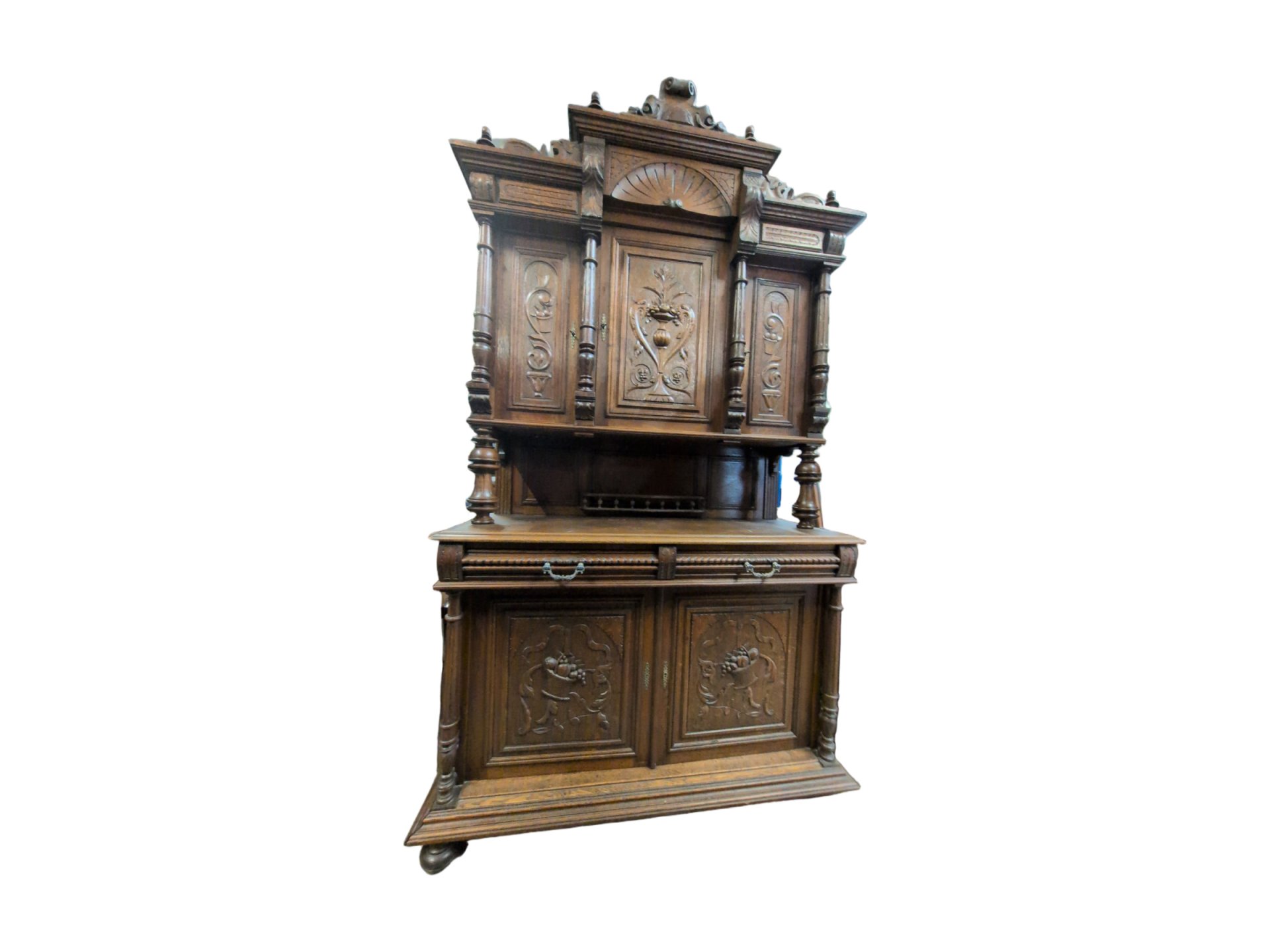 Los 1045 – 1 antiker Aufsatzschrank, Holz