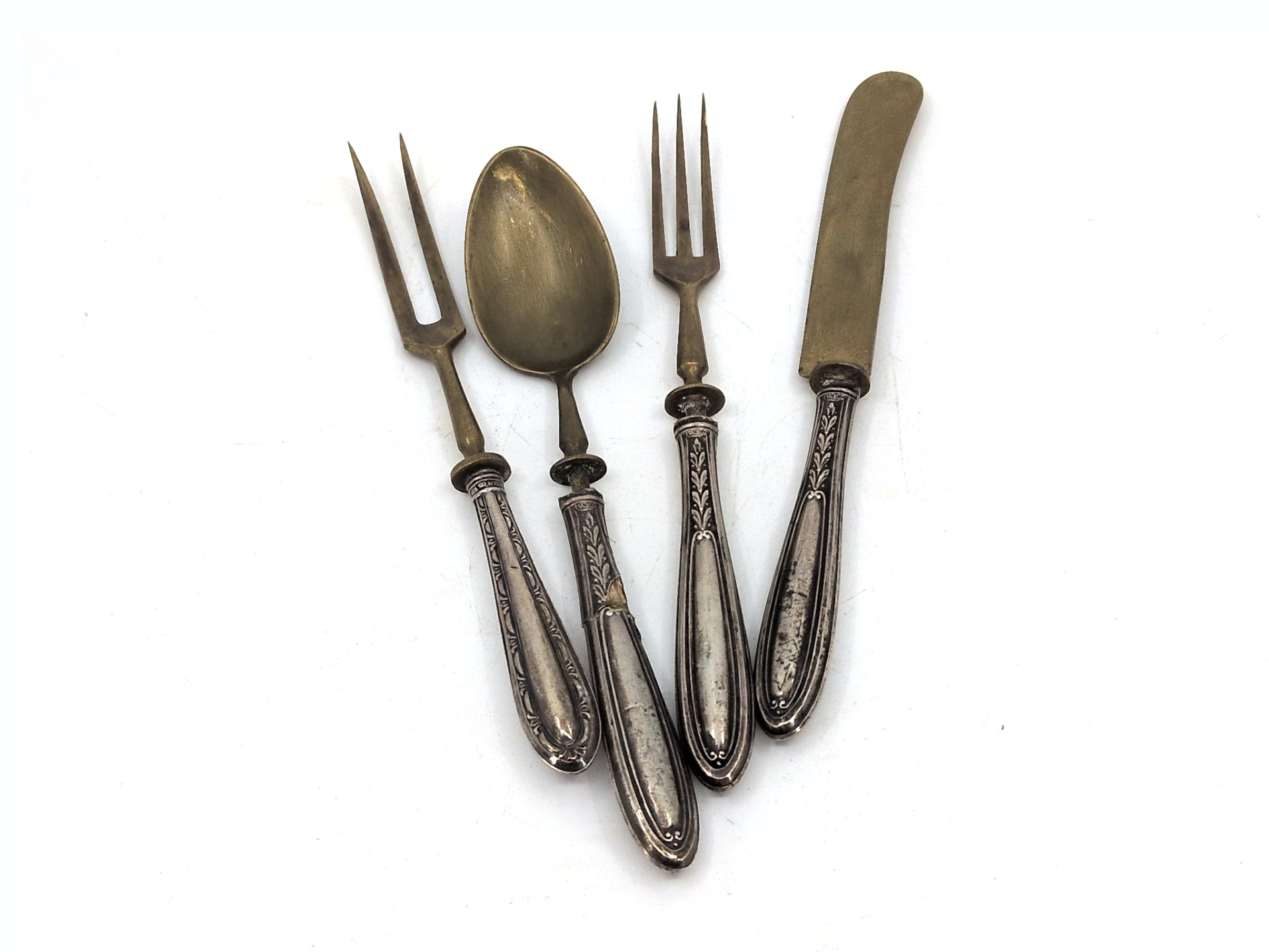 Los 13 – 1 Posten altes Besteck, Griffe Silber  800