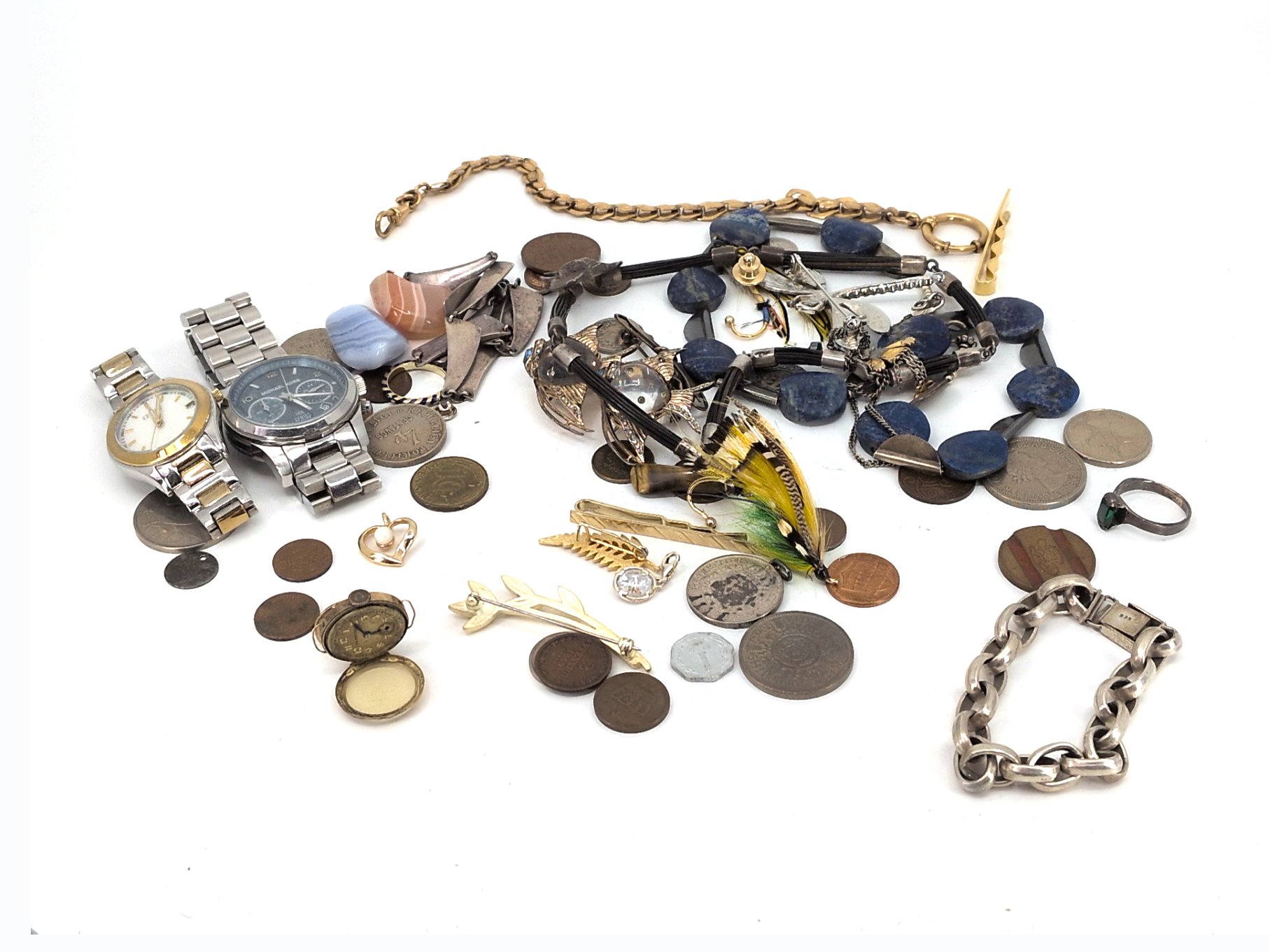 Los 35 – 1 Posten Modeschmuck, Münzen, Uhren etc.