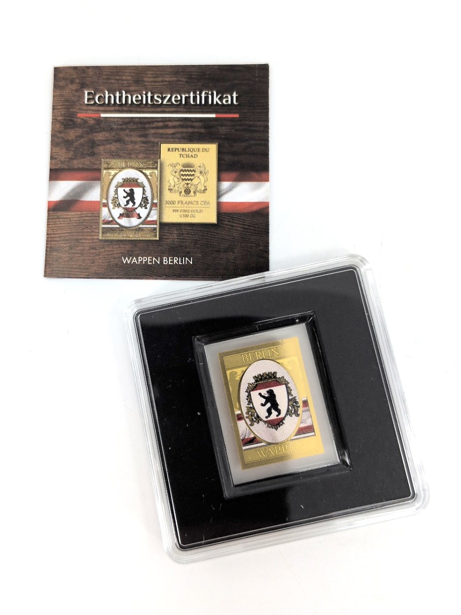 Los 8 – 1 Goldbarren, Wappen Berlin 1/500 oz, Gold