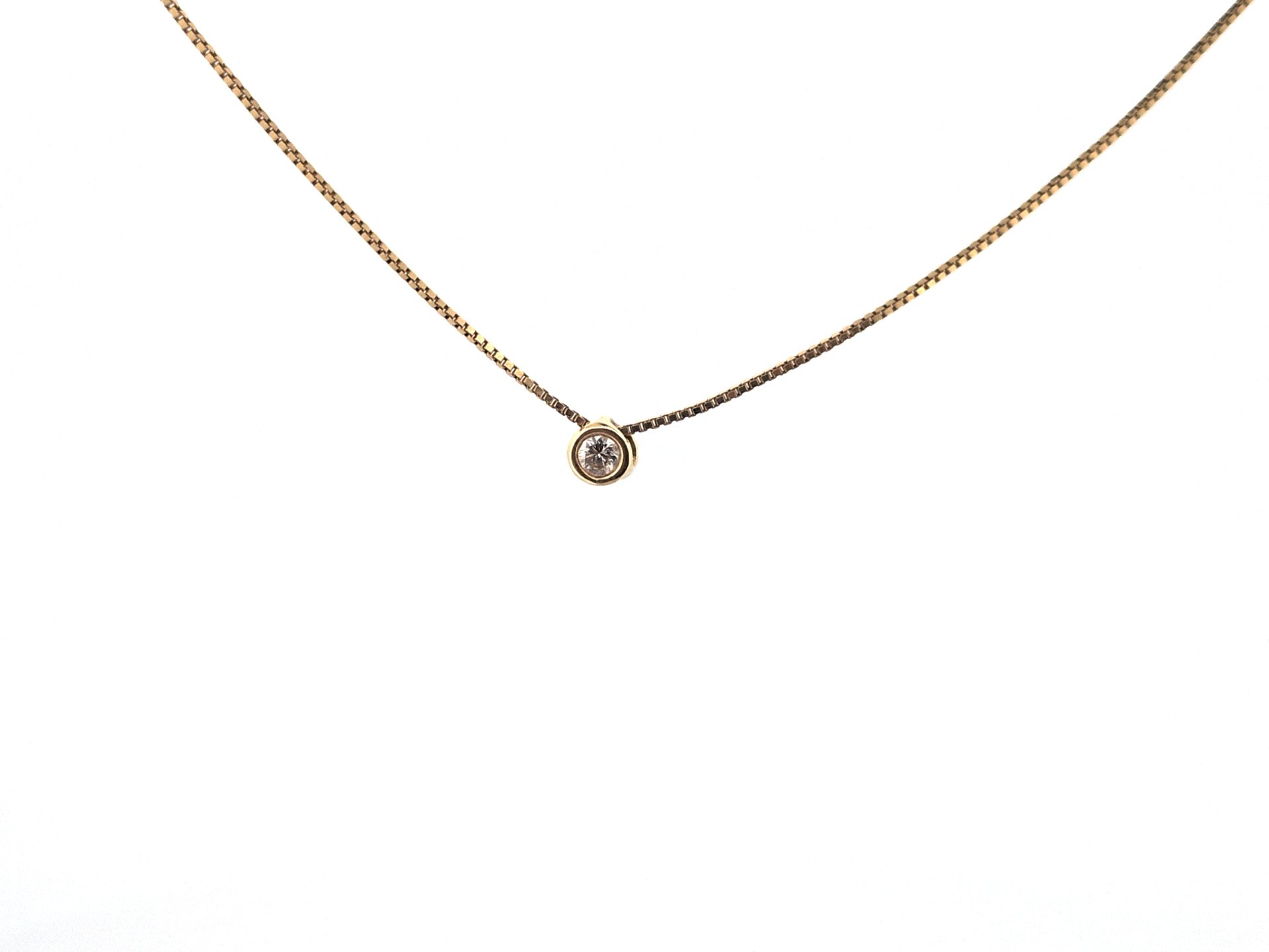 Los 48: 1 necklace, yellow gold 585, pendant with brilliant approx. 0.02 ct