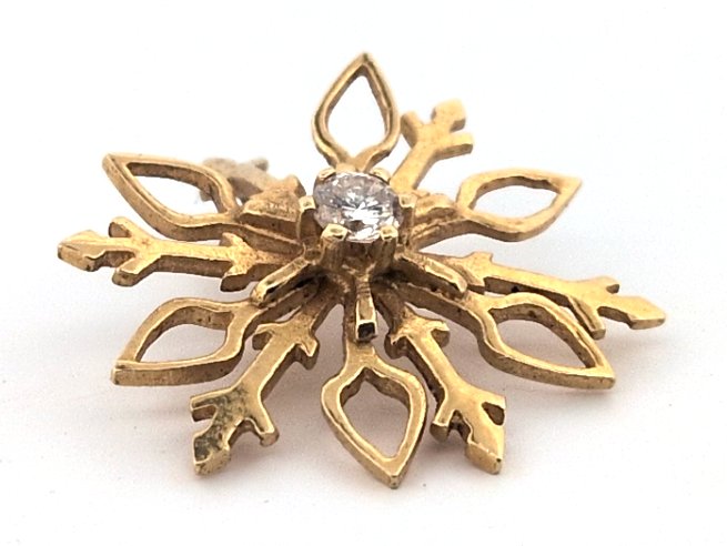 1 wisiorek, złoto żółte 750, soliter ok. 0,1 ct