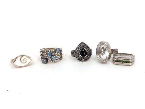 5 Ringe, Silber 925