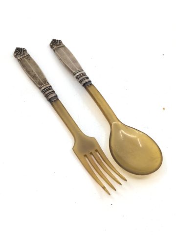1 altes Salatbesteck, Silber