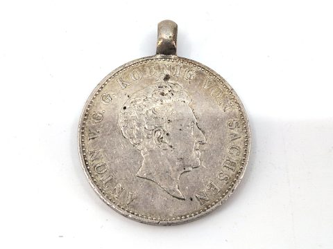 1 antike Silbermünze Sachsen 1830, Original
